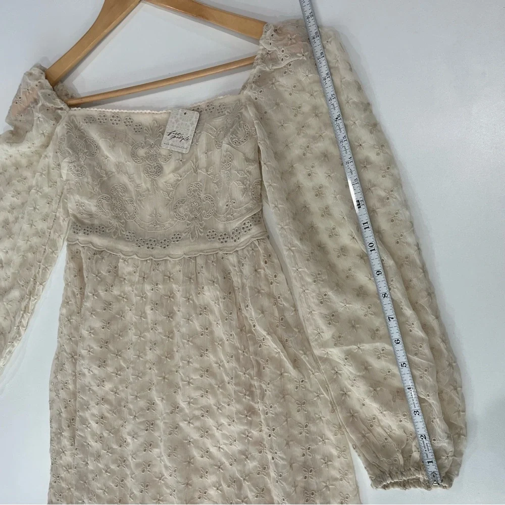 FREE PEOPLE Malina Maxi Cream Lace Babydoll Bohemian Dress NWT | Women’s xs
